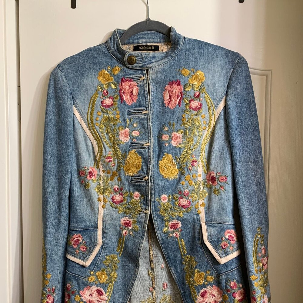 Roberto Cavalli S/S 2003 Embroidered Denim Jacket